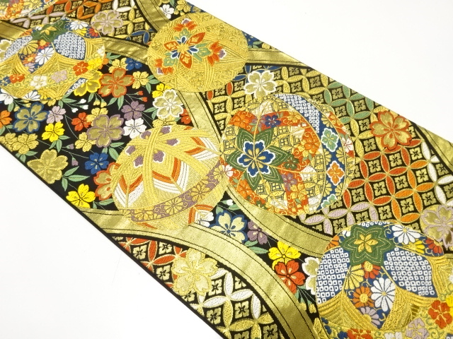 JAPANESE FUKURO OBI FOR FURISODE / WOVEN WEEPING SAKURA